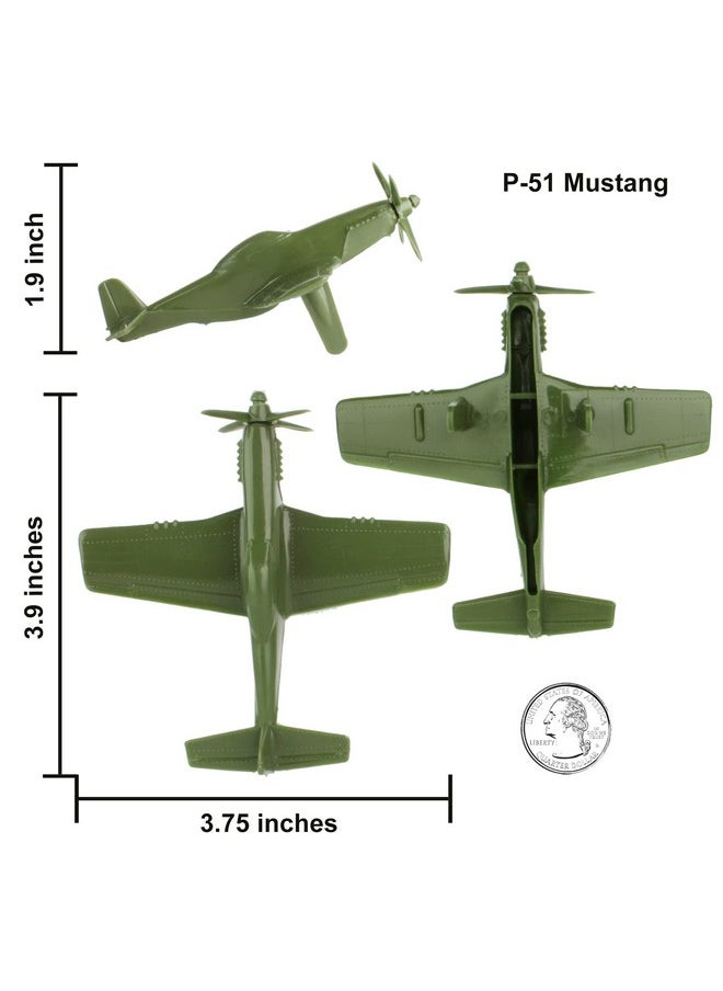 Timmee Ww2 Fighter Ace Planes - Od Green 9Pc Plastic Army Men Airplanes Usa Made