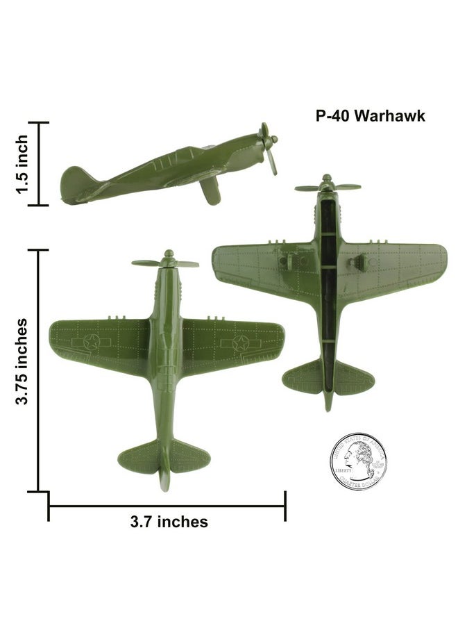 Timmee Ww2 Fighter Ace Planes - Od Green 9Pc Plastic Army Men Airplanes Usa Made