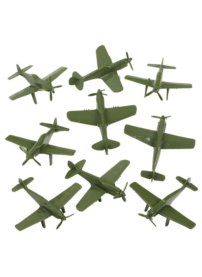 Timmee Ww2 Fighter Ace Planes - Od Green 9Pc Plastic Army Men Airplanes Usa Made