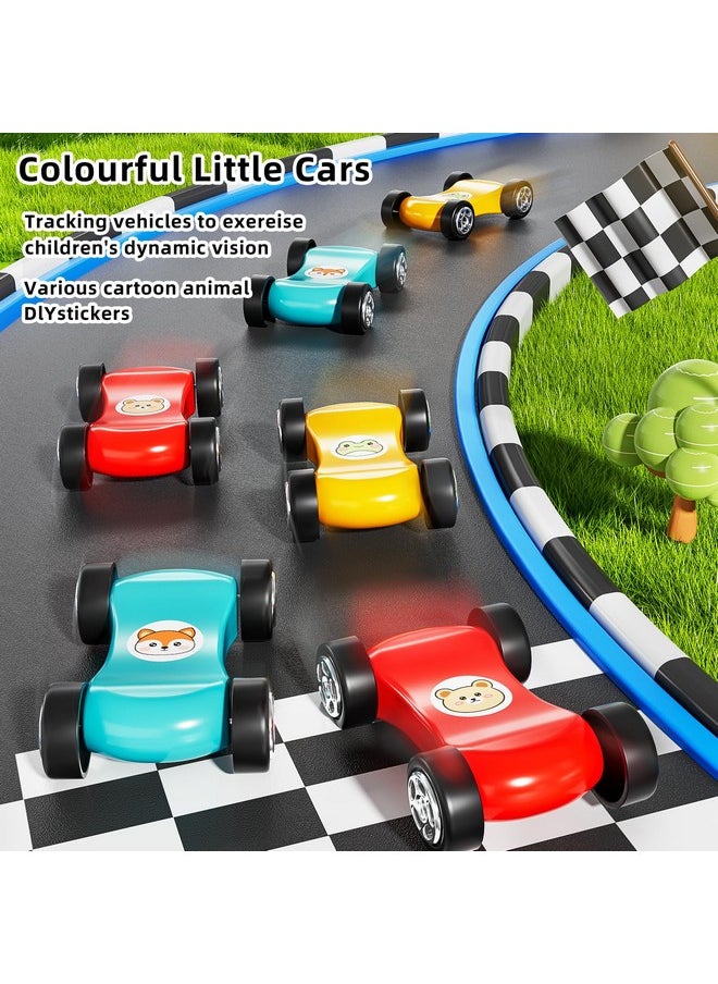 Kids Play Cars Race Cars For Boys Girls 1 2 3 4 5 6 7 8 Years Old - Car Toy Set, Race Cars Track With 4 Mini Cars, Toddler Race Track For Kids 18-36 Months, Christmas Birthday Gift Car Sets