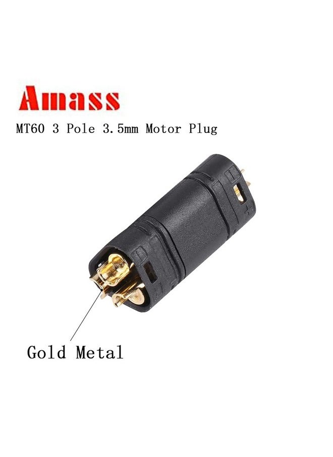 5Pairs Amass Mt60 3.5Mm 3 Pins Bullet Connector Male Female With Housing For Rc Esc Motor Car Boat Quad Project