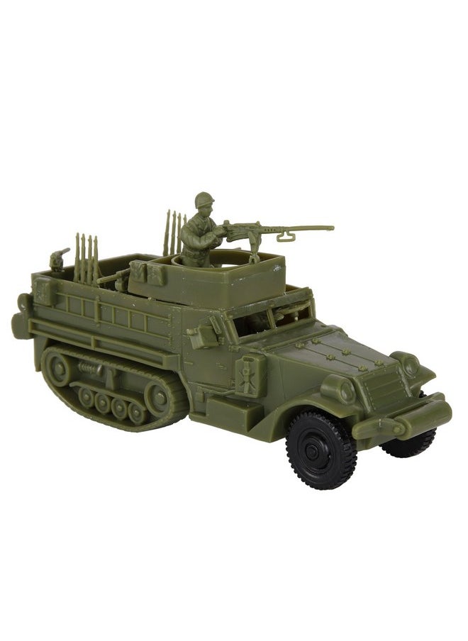 Bmc Cts Ww2 Us M3 Halftrack - 4Pc Od Green Plastic Army Men Armored Vehicle