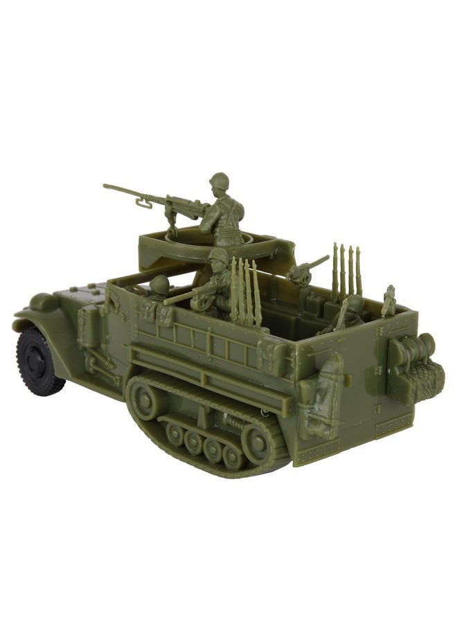 Bmc Cts Ww2 Us M3 Halftrack - 4Pc Od Green Plastic Army Men Armored Vehicle