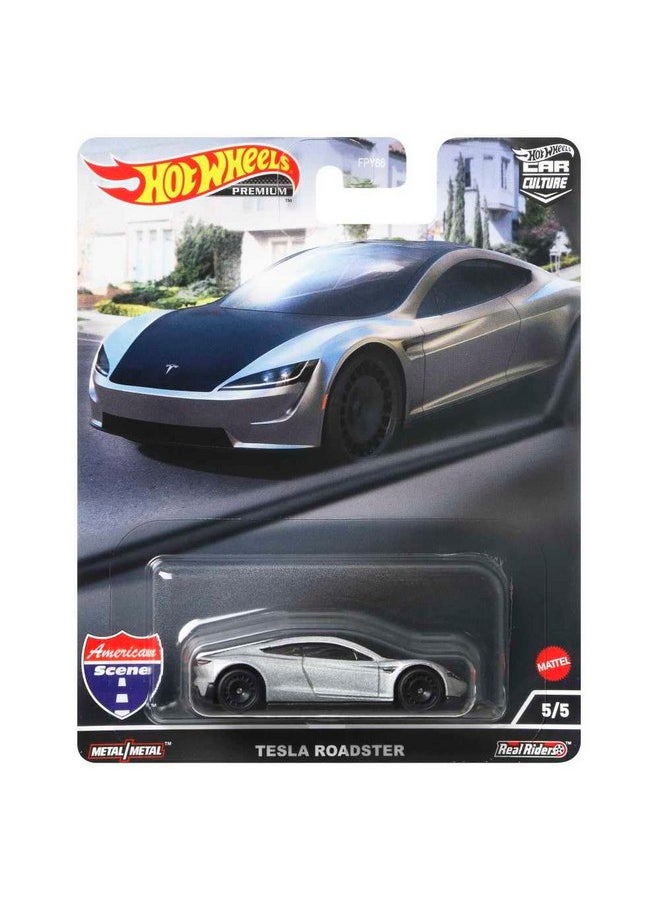 Tesla Roadster Safari Vehicle For 3 Kids Years Old & Up, Premium Collection Of Car Culture 1:64 Scale Vehicles