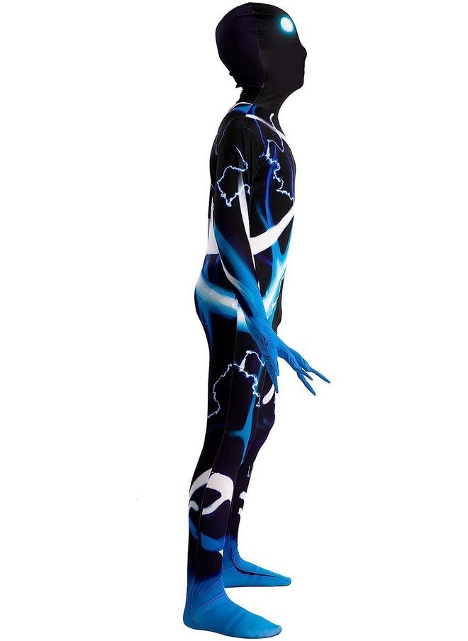 Boys Scary Halloween Costume For Kids, Slenderman Skin Costume, Bodysuit Skinsuit Boys Girls (Medium (8-10 Yr))
