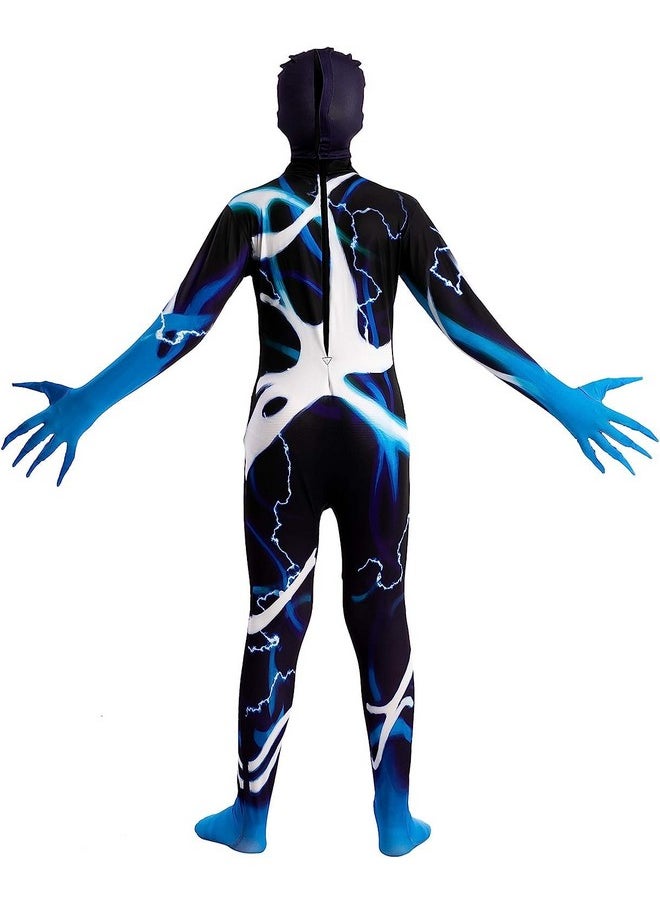 Boys Scary Halloween Costume For Kids, Slenderman Skin Costume, Bodysuit Skinsuit Boys Girls (Medium (8-10 Yr))