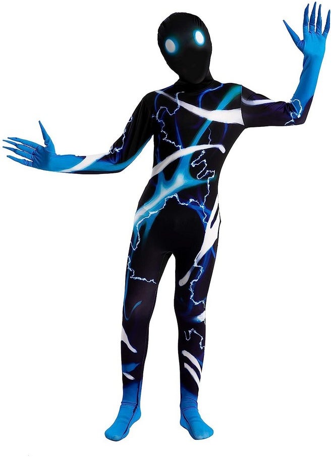 Boys Scary Halloween Costume For Kids, Slenderman Skin Costume, Bodysuit Skinsuit Boys Girls (Medium (8-10 Yr))