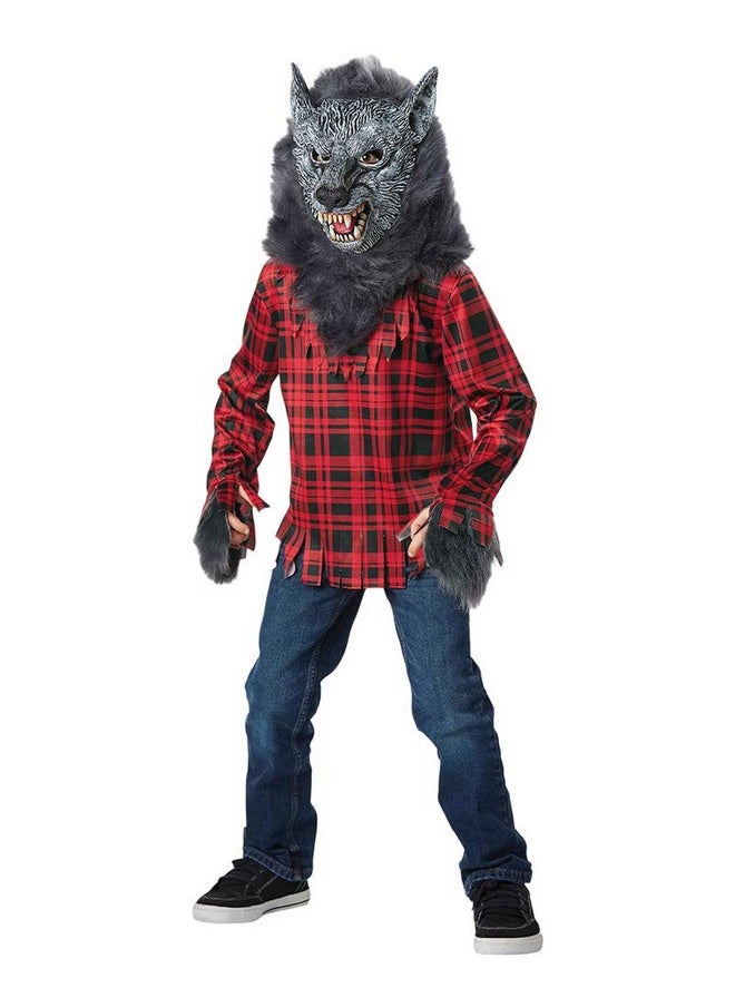 Direct Halloween Boys Gray Full Moon Werewolf Costume (M(8-10)),Red