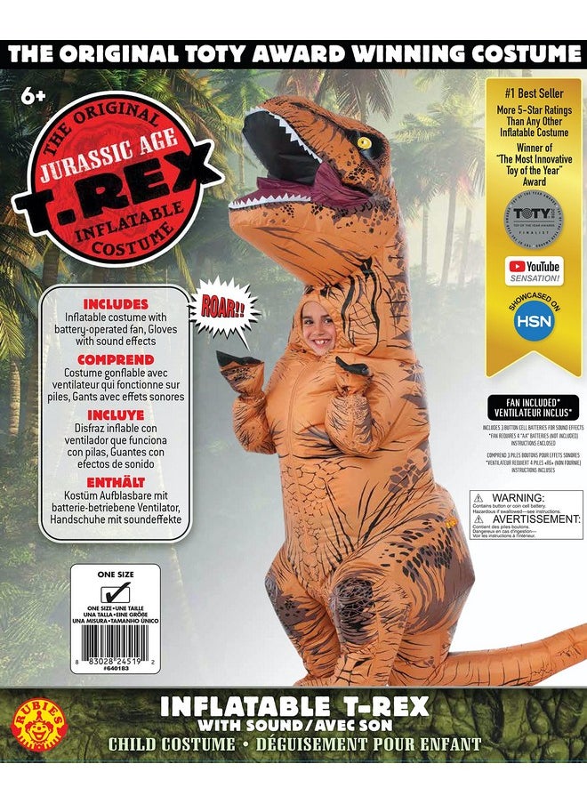 Rubie'S Child'S The Original Inflatable Dinosaur Costume, T-Rex With Sound, Small
