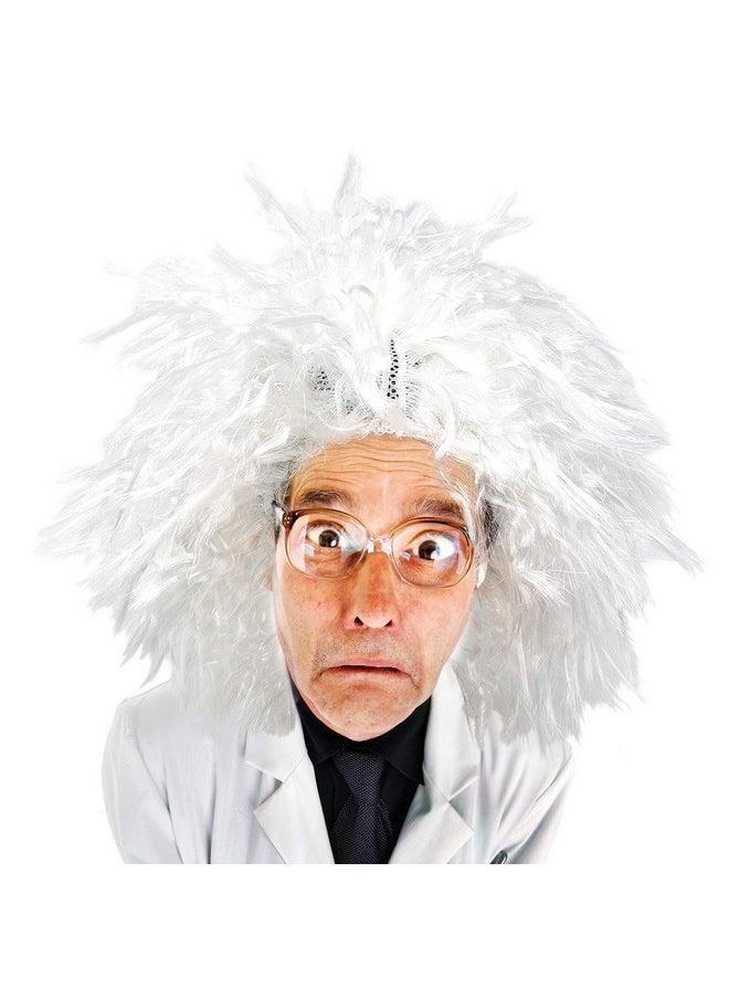 Mad Scientist Costume Wig - Crazy White Wigs For Costumes - 1 Piece