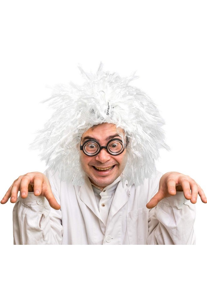 Mad Scientist Costume Wig - Crazy White Wigs For Costumes - 1 Piece