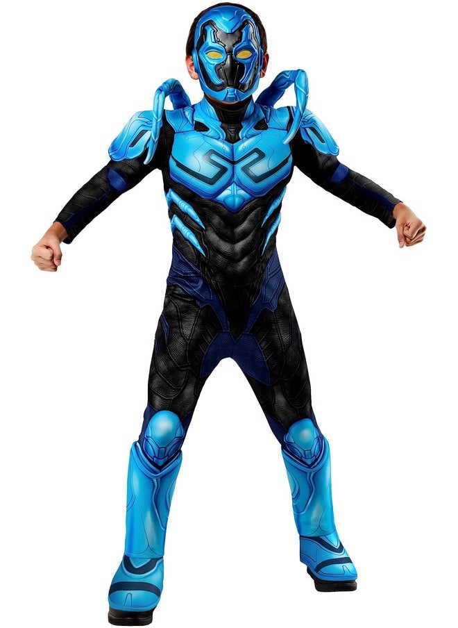 Rubie'S Boy'S Dc Deluxe Blue Beetle Costume Jumpsuit And Mask, As Shown, Medium