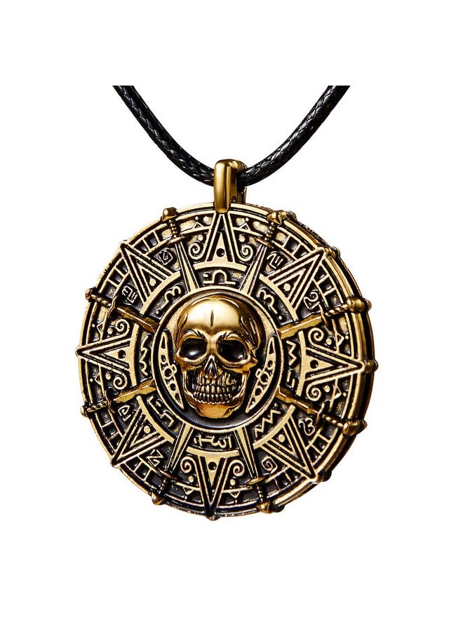 Halloween Pirate Coin Necklace Pirate Skull Necklace Accessories For Men Women Kids Halloween Cosplay, Pirates Costume, Halloween Dress Up Party Favors
