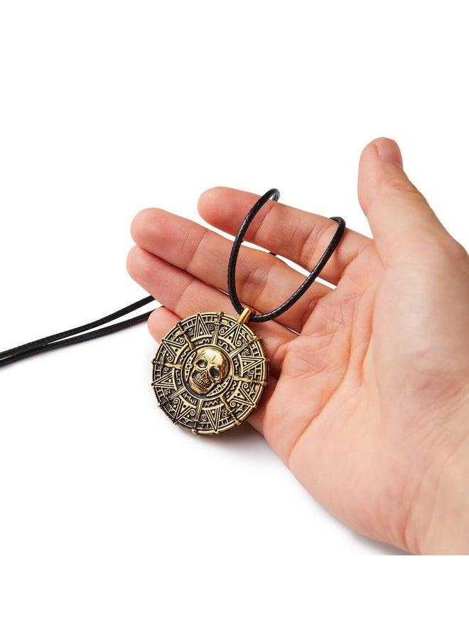 Halloween Pirate Coin Necklace Pirate Skull Necklace Accessories For Men Women Kids Halloween Cosplay, Pirates Costume, Halloween Dress Up Party Favors