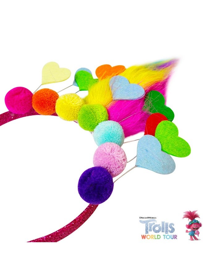Kids' Trolls World Tour Headband With Wig For Girls - Costume Accessories