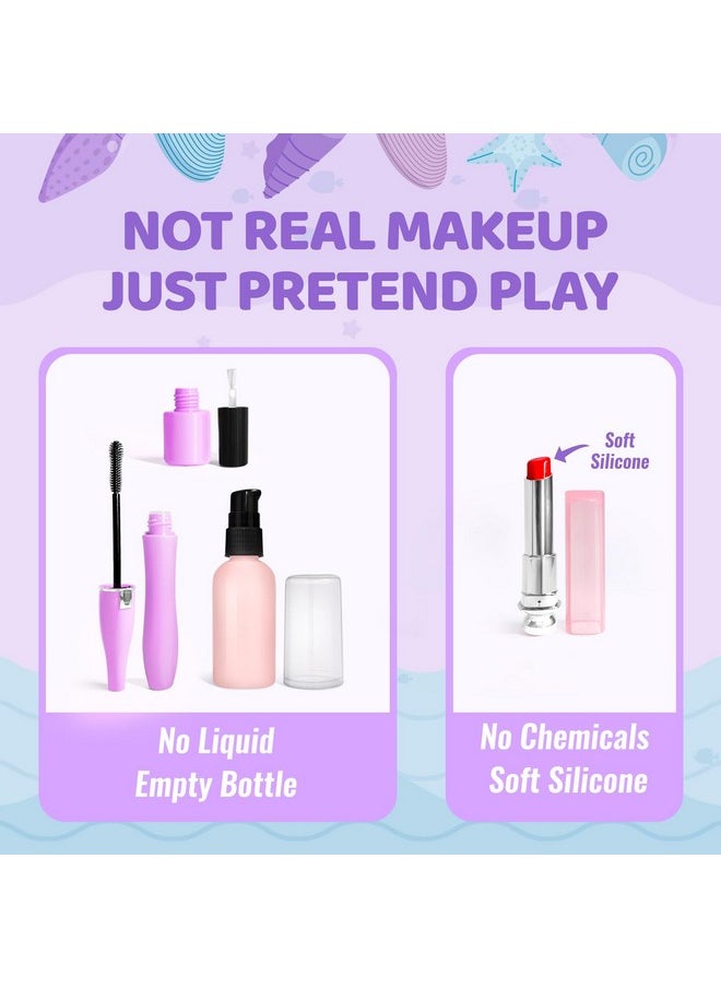Pretend Makeup For Toddlers Toys, Fake Makeup Mermaid Toys For Girls Purse, Toddler Makeup Kit Pretend Play Makeup Toys, Toy Mermaid Makeup For Kids, Gifts Toys For 3 4 5 6 7+ Year Old Girls