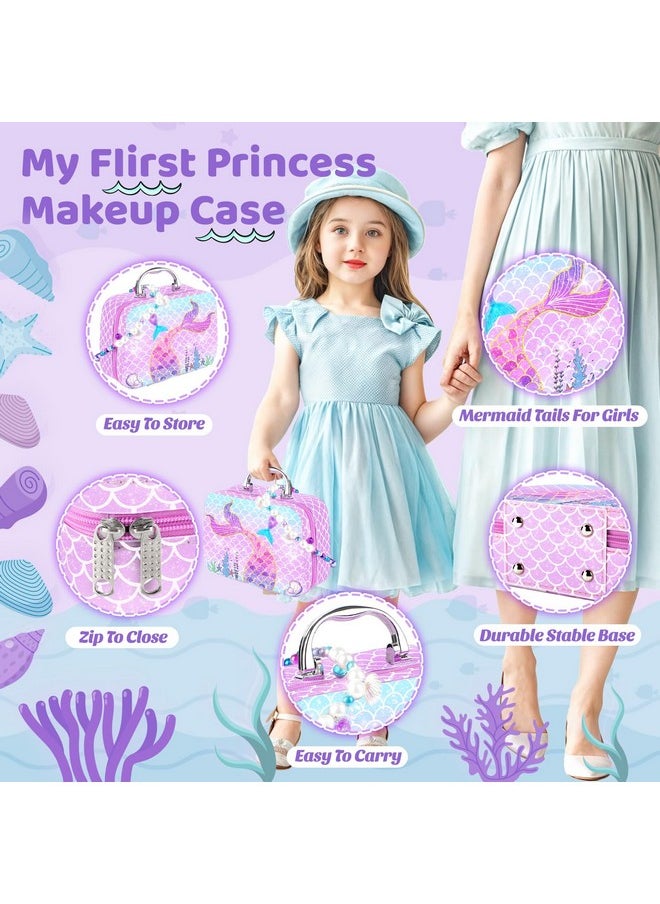 Pretend Makeup For Toddlers Toys, Fake Makeup Mermaid Toys For Girls Purse, Toddler Makeup Kit Pretend Play Makeup Toys, Toy Mermaid Makeup For Kids, Gifts Toys For 3 4 5 6 7+ Year Old Girls