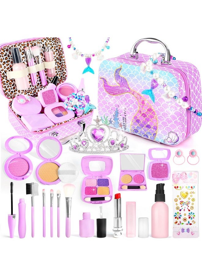Pretend Makeup For Toddlers Toys, Fake Makeup Mermaid Toys For Girls Purse, Toddler Makeup Kit Pretend Play Makeup Toys, Toy Mermaid Makeup For Kids, Gifts Toys For 3 4 5 6 7+ Year Old Girls