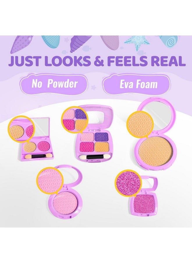 Pretend Makeup For Toddlers Toys, Fake Makeup Mermaid Toys For Girls Purse, Toddler Makeup Kit Pretend Play Makeup Toys, Toy Mermaid Makeup For Kids, Gifts Toys For 3 4 5 6 7+ Year Old Girls