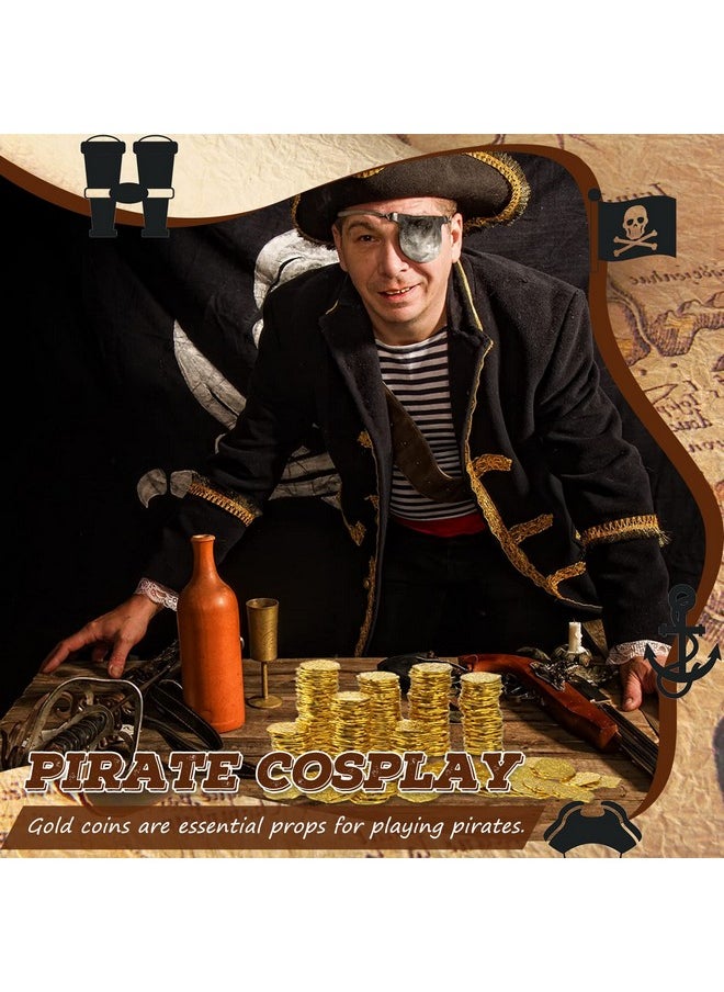 300 Pcs Pirate Coins Plastic Gold Coins Kids Fake Play Coins Replica Spanish Doubloons For Pirate Party Treasure Chest Board Games Tokens Toys Cosplay, Gold