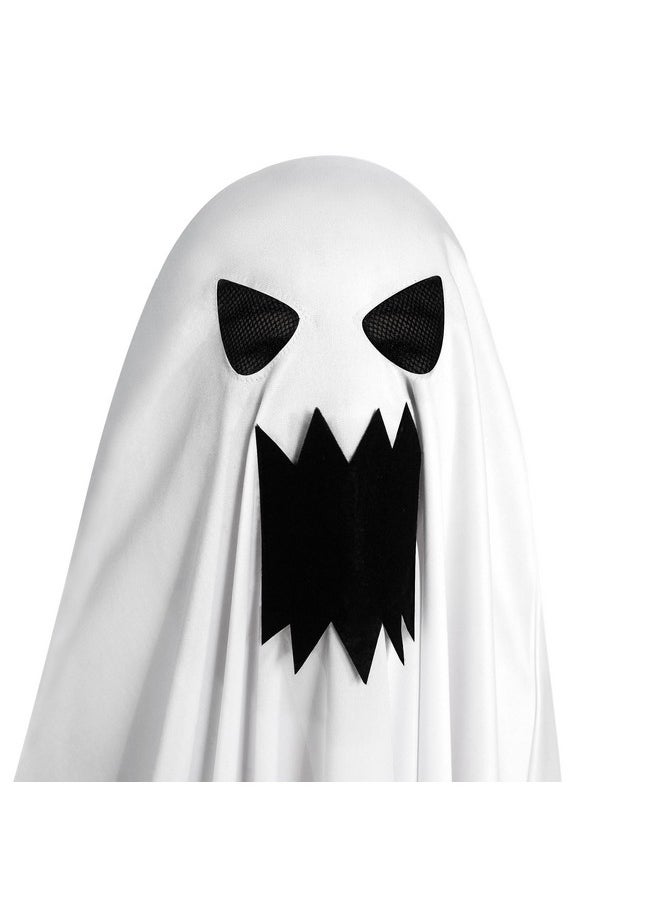 Kids Ghost Costume, Halloween Ghost Costume, White Angry Tattered Ghost Costume With Pumpkin Bag For Boys, Girls Halloween Dress Up, Role Play-3T