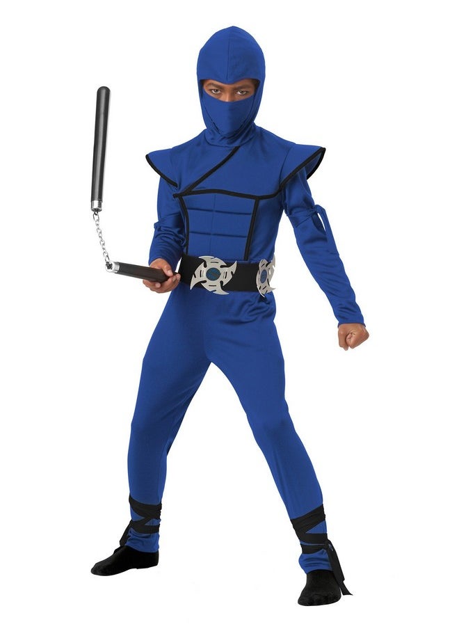 Child Blue Stealth Ninja Costume, Medium