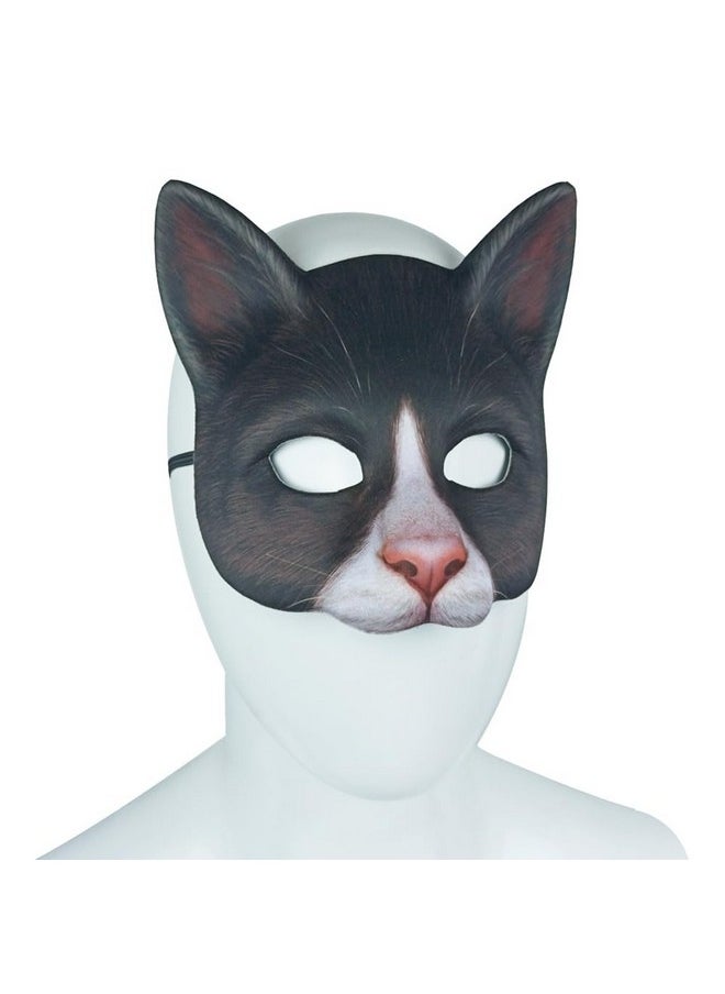 3 Pcs Realistic Cat Mask White Black Orange Animal Head Masks Halloween Novelty Costume Accessory