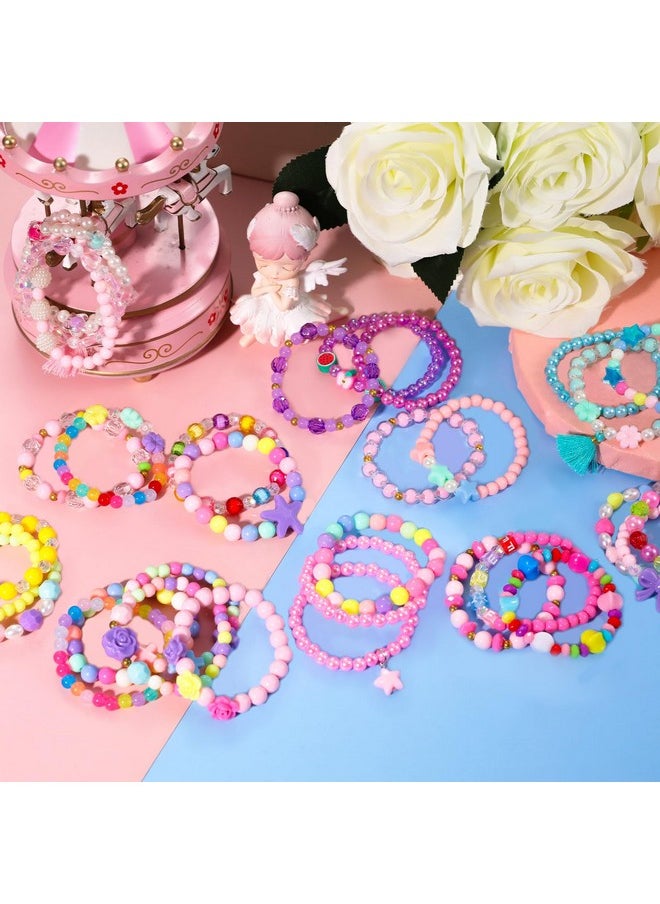 Bracelets For Girls Jewelry: 36 Pcs Bluk Little Girl Bracelets, Cute Kids Bracelets For Girls 2 3 4 5 6 7 Years Old - Princess Bracelets For Teen Girls - Play Jewelry Gift