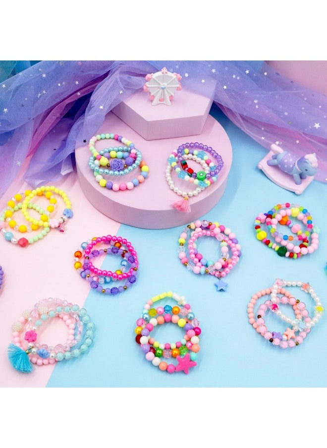 Bracelets For Girls Jewelry: 36 Pcs Bluk Little Girl Bracelets, Cute Kids Bracelets For Girls 2 3 4 5 6 7 Years Old - Princess Bracelets For Teen Girls - Play Jewelry Gift