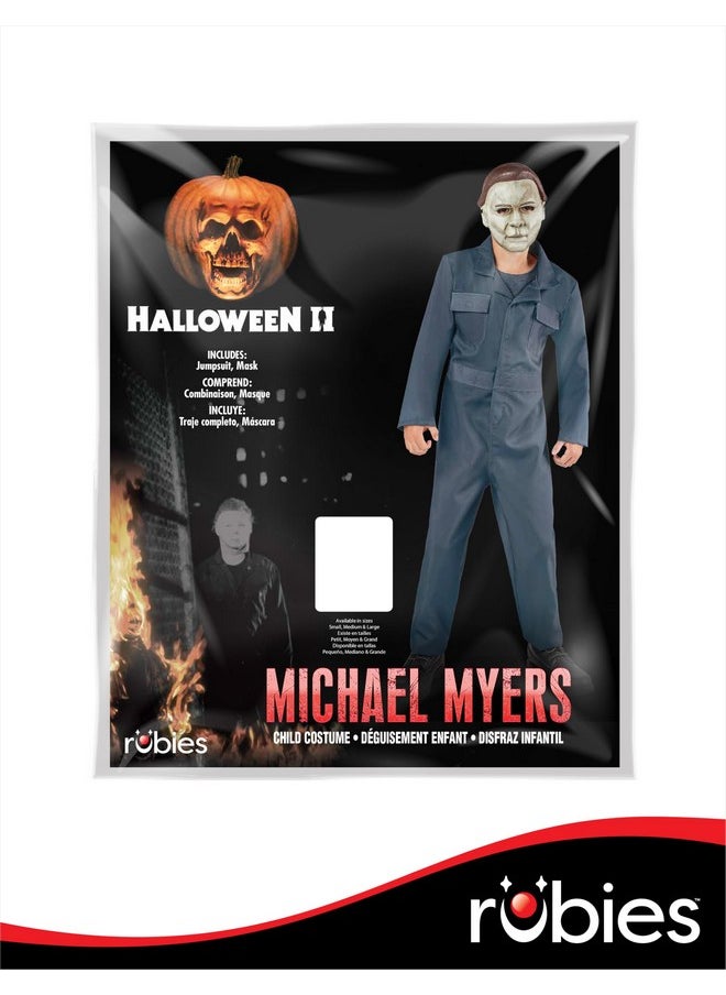 Halloween Ii Michael Myers Costume Jumpsuit With Face Mask For Kids, For Themed Party And Halloween