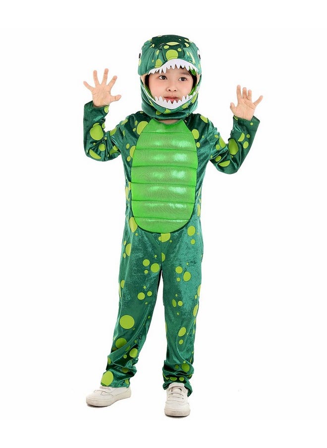 Green Dinosaur Costume For Kids Halloween Dress Up, Dino Themed Party For Toddlers (2T-4T), Y01294