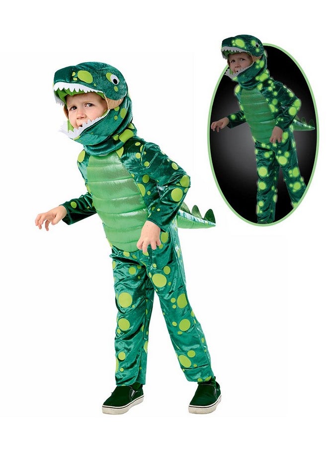 Green Dinosaur Costume For Kids Halloween Dress Up, Dino Themed Party For Toddlers (2T-4T), Y01294