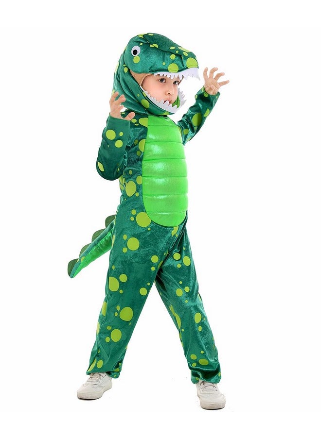 Green Dinosaur Costume For Kids Halloween Dress Up, Dino Themed Party For Toddlers (2T-4T), Y01294