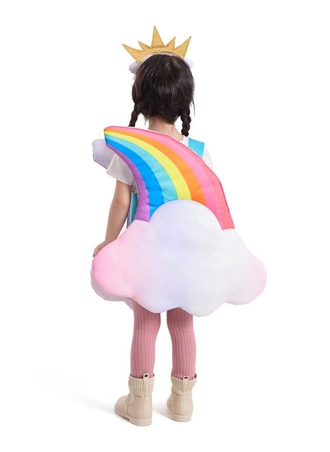 Toddler Light Up Rainbow Pretend Costume Cloud 7 Colors Rainbow Outfits With Sun Headpiece