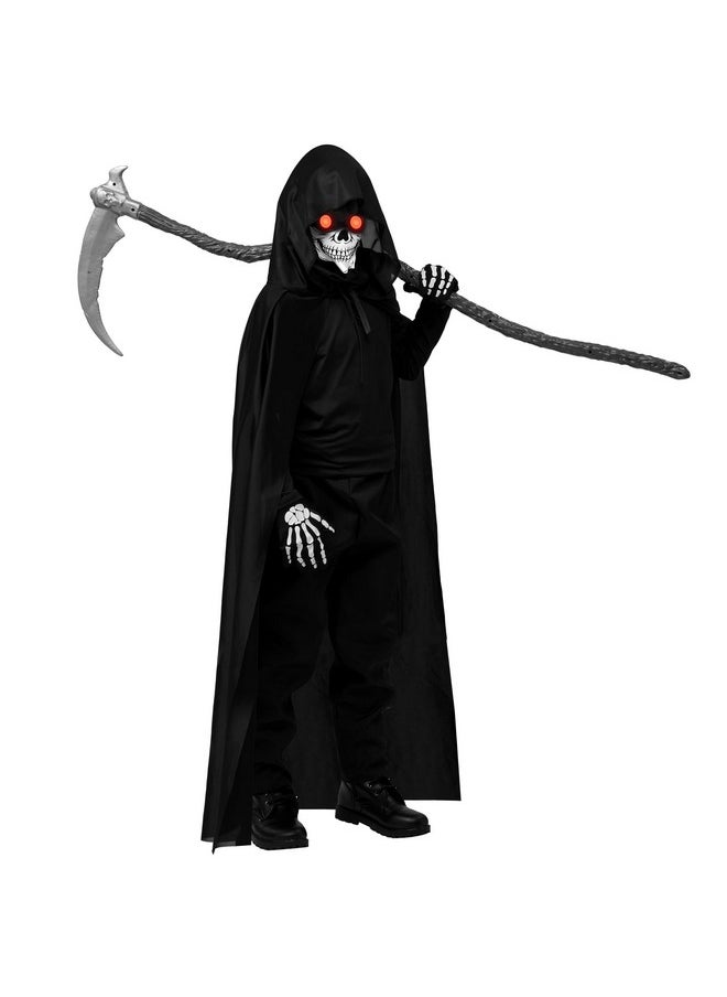 Grim Reaper Costume For Boys, Halloween Costume For Kids, Red Eyes Grim Reaper Cloak Costume