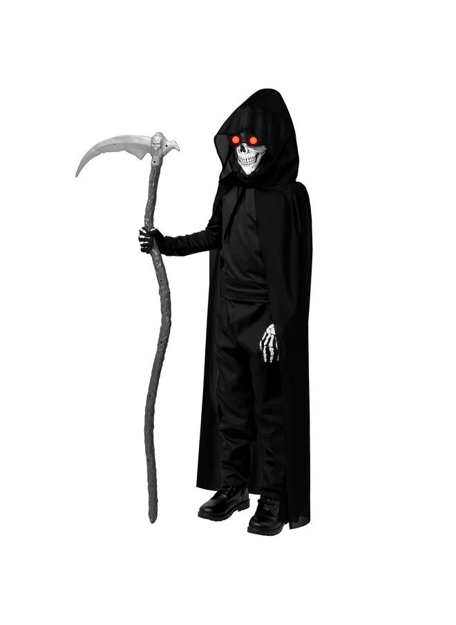 Grim Reaper Costume For Boys, Halloween Costume For Kids, Red Eyes Grim Reaper Cloak Costume