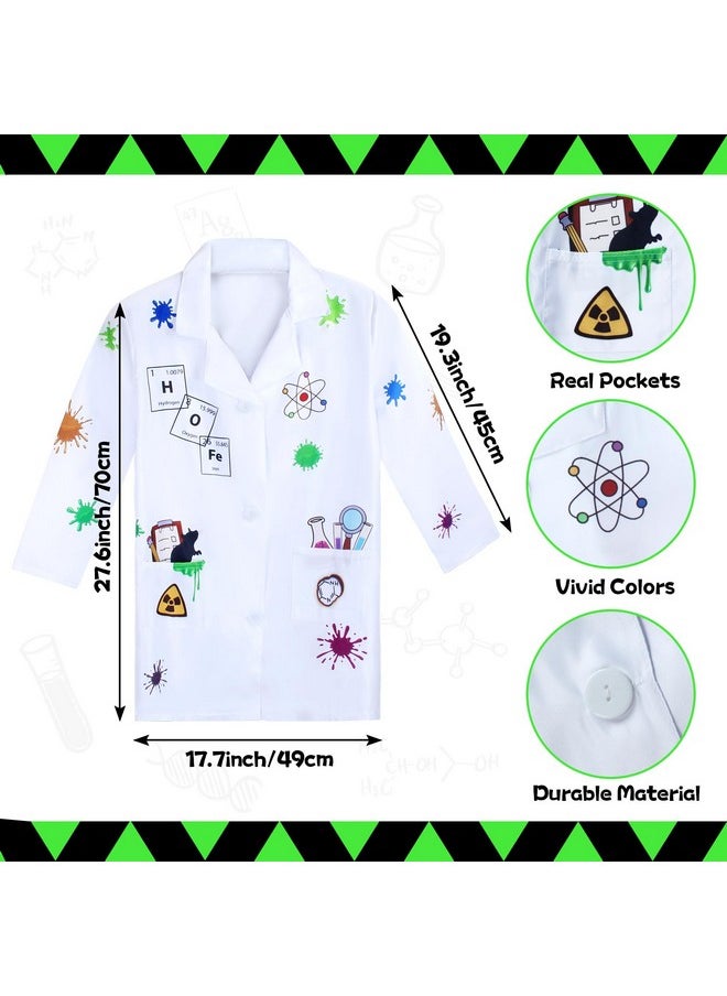 Mad Scientist Costume For Girls Mad Scientist Lab Coat Goggles Bow Tie Hair Extension For Halloween Dress Up (Set A)