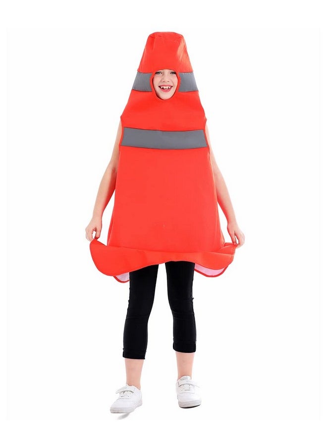 Child Construction Cone Costume Orange,One Size For 4-6 Years Kids