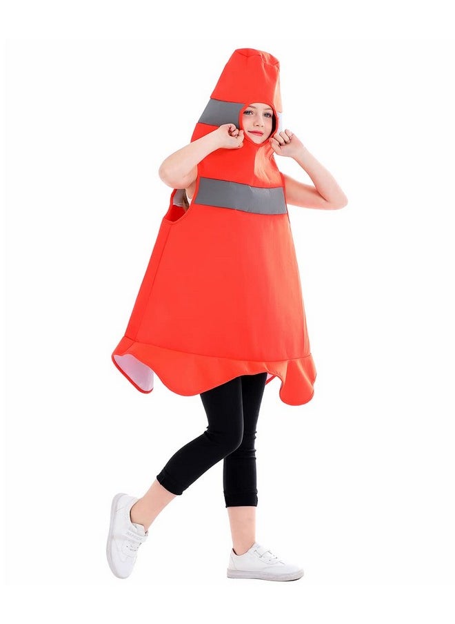 Child Construction Cone Costume Orange,One Size For 4-6 Years Kids