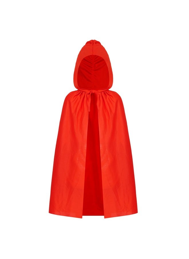 Hooded Cloak Cape Unisex Halloween Cloak For Halloween Christmas Role Play Cosplay Costume, Red