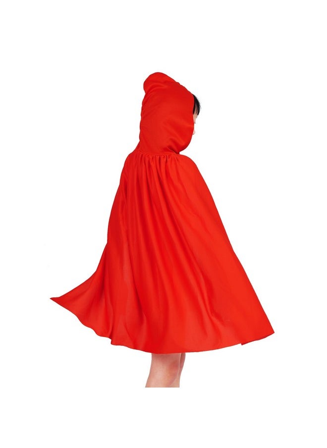 Hooded Cloak Cape Unisex Halloween Cloak For Halloween Christmas Role Play Cosplay Costume, Red