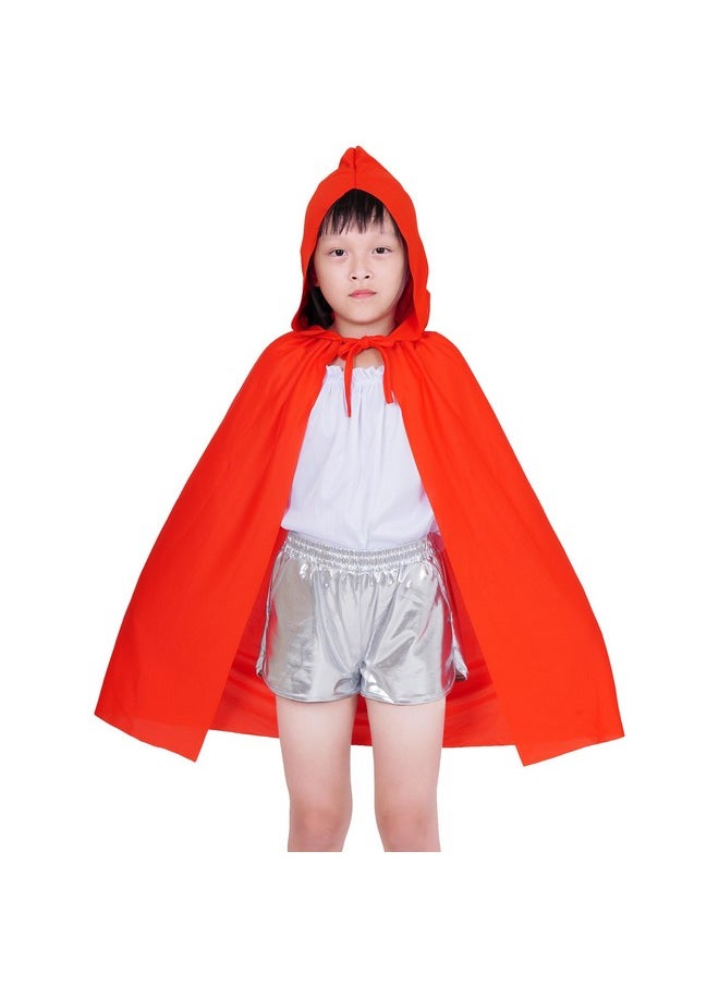 Hooded Cloak Cape Unisex Halloween Cloak For Halloween Christmas Role Play Cosplay Costume, Red