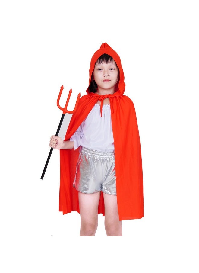 Hooded Cloak Cape Unisex Halloween Cloak For Halloween Christmas Role Play Cosplay Costume, Red