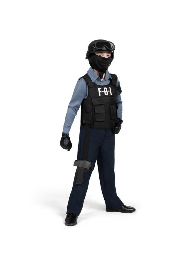 Police Costume For Kids, Fbi Cop Costume, Halloween Dress Up, Role-Playing, And Pretend Play Party-M