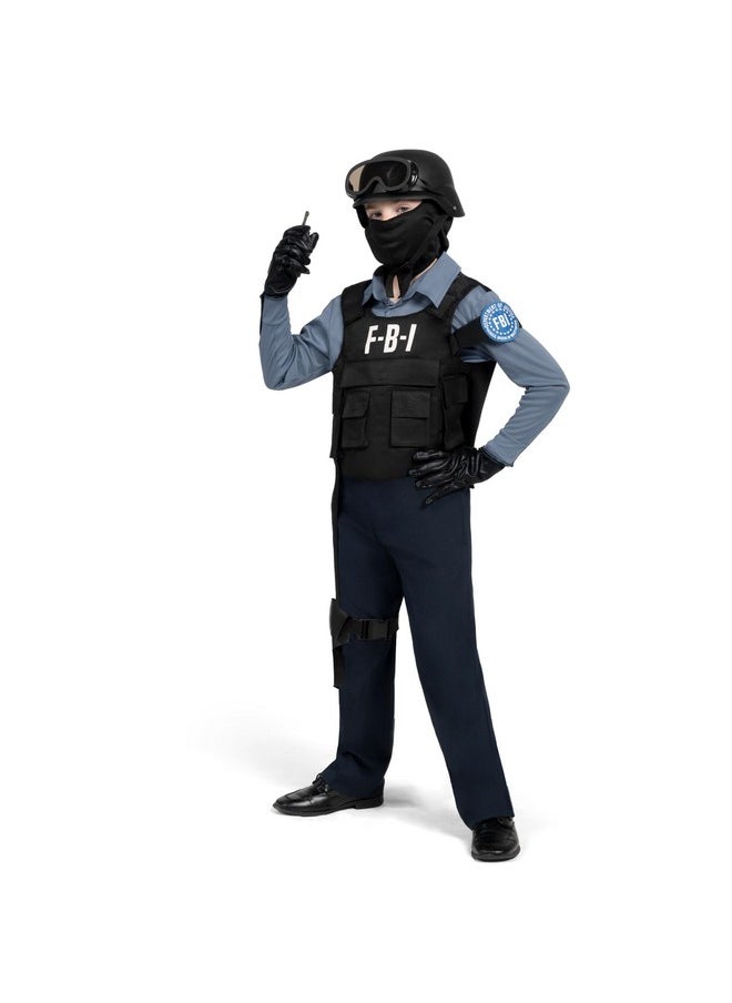 Police Costume For Kids, Fbi Cop Costume, Halloween Dress Up, Role-Playing, And Pretend Play Party-M