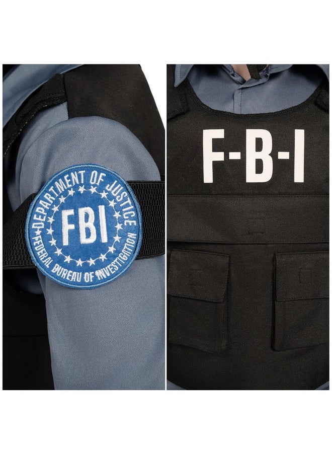 Police Costume For Kids, Fbi Cop Costume, Halloween Dress Up, Role-Playing, And Pretend Play Party-M