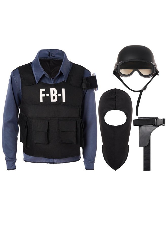 Police Costume For Kids, Fbi Cop Costume, Halloween Dress Up, Role-Playing, And Pretend Play Party-M