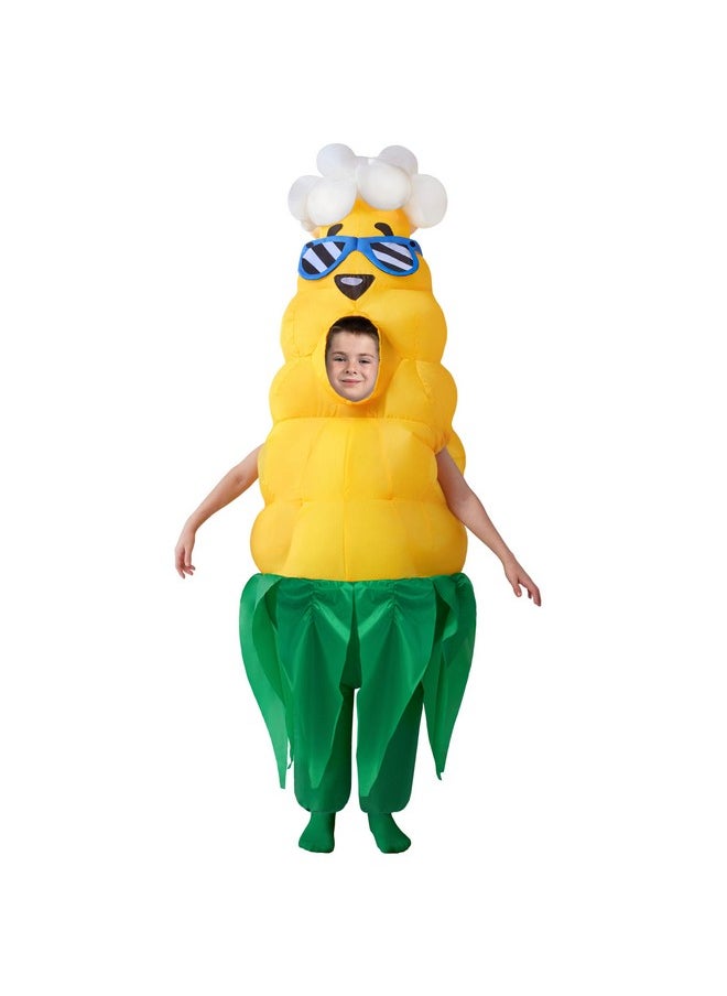 Kids Halloween Inflatable Costumes, Popcorn Hair Corn Blow Up Costumes, Full Body Inflatable Suit For Boys Halloween Cosplay Parties