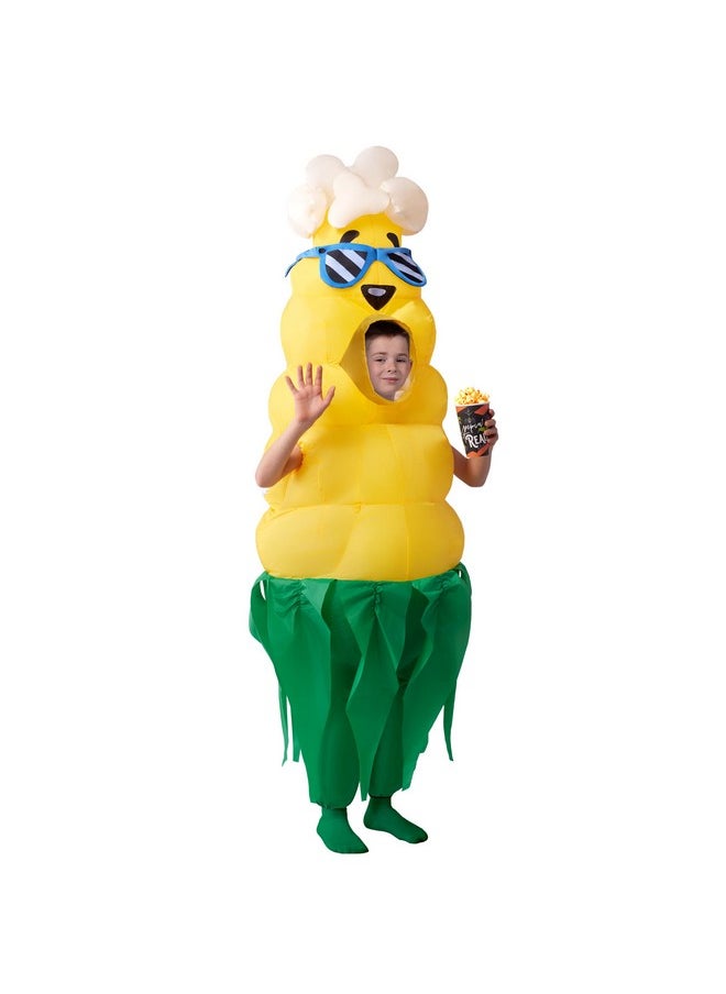 Kids Halloween Inflatable Costumes, Popcorn Hair Corn Blow Up Costumes, Full Body Inflatable Suit For Boys Halloween Cosplay Parties