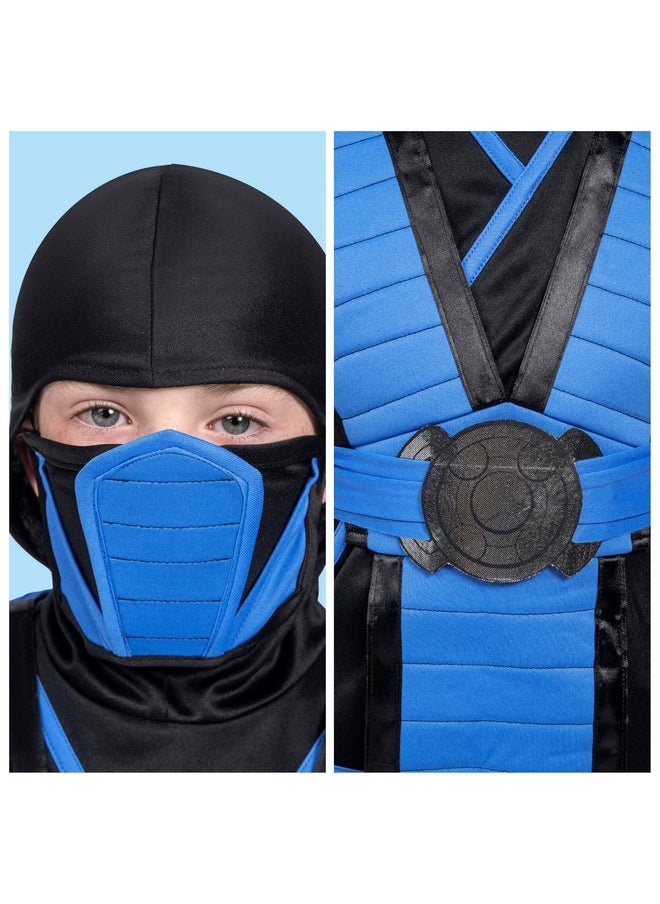 Blue Ninja Costume For Kids, Ninja Costume For Toddler Boys Halloween Dress Up, Role Play (Large(10-12Yr))